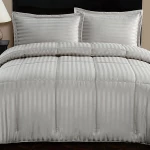 Nova Home UltraStripe Hotel Style Comforter Set, Grey Color, King Size, 6 Pieces - Nova Home