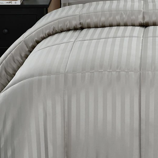 Nova Home UltraStripe Hotel Style Comforter Set, Grey Color, King Size, 6 Pieces - Nova Home - Image 2