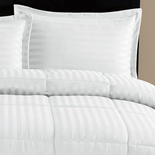 Nova home ultrastripe hotel style comforter set, white color, king size, 6 pieces - Nova Home - Image 3