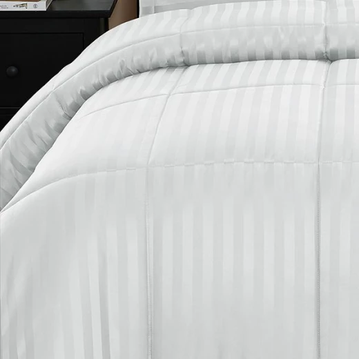 Nova home ultrastripe hotel style comforter set, white color, king size, 6 pieces - Nova Home - Image 2