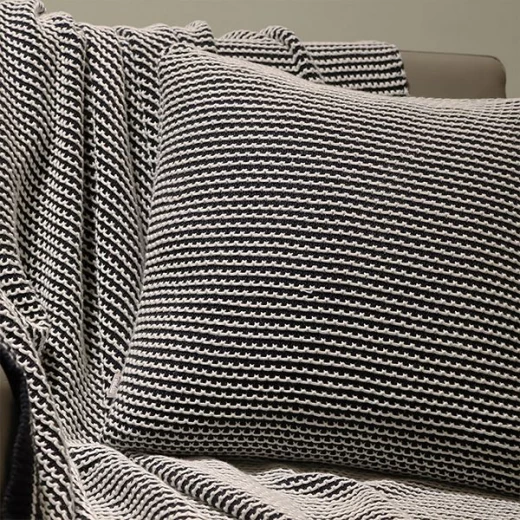 Nova home honey bee hand knitted cushion cover, black and natural color - Nova Home - Image 2