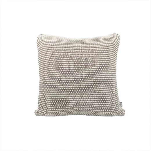Nova Home Honey Bee Hand Knitted Cushion Cover, Dark Beige And Natural Color Nova Home Honey Bee Hand Knitted Cushion Cover, Dark Beige And Natural Color