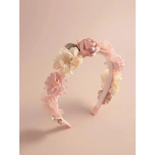 طوق شعر بناتي مزخرف بالزهور - Image 3