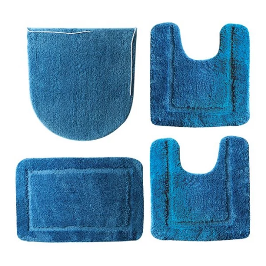 طقم أرضية حمام, باللون الأزرق داكن, 4 قطع من نوفا هوم طقم أرضية حمام, باللون الأزرق داكن, 4 قطع من نوفا هوم