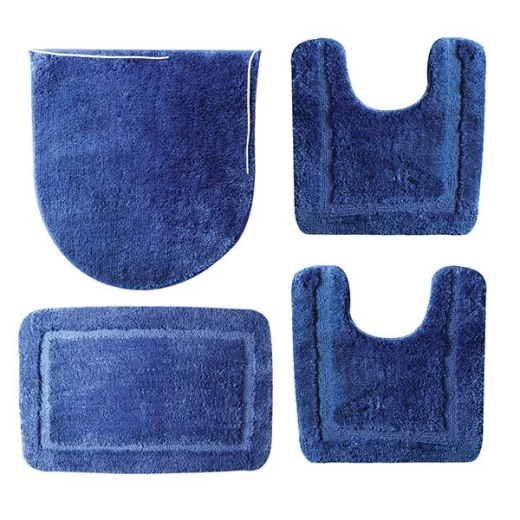 Nova Home Table Tufted Bath Mat Set, Navy Blue Color, 4 Pieces Nova Home Table Tufted Bath Mat Set, Navy Blue Color, 4 Pieces
