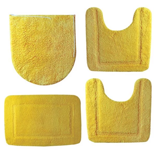 طقم أرضية حمام, باللون الأصفر, 4 قطع من نوفا هوم طقم أرضية حمام, باللون الأصفر, 4 قطع من نوفا هوم