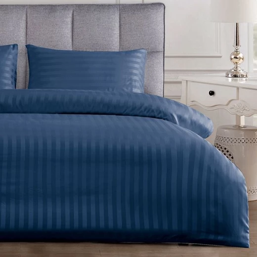 Nova home ultrastripe hotel style duvet cover set, 220x260 size, navy color - Nova Home - Image 2