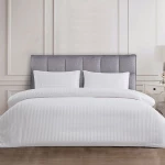 Nova Home UltraStripe Hotel Style Duvet Cover Set, Queen Size, White Color - Nova Home