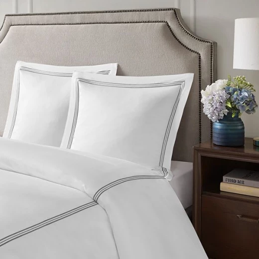 Nova home venice euro sham set, white and grey color, 65x65 size Nova home venice euro sham set, white and grey color, 65x65 size