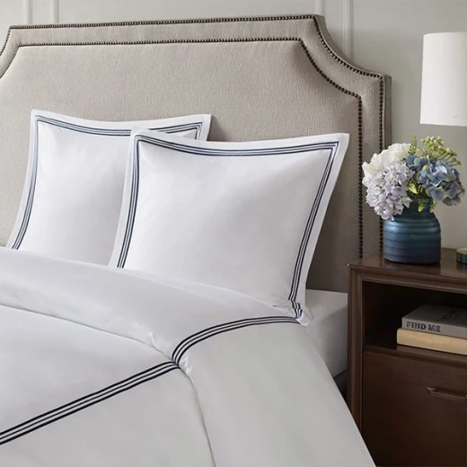 Nova home venice euro sham set, white and navy color, 65x65 size Nova home venice euro sham set, white and navy color, 65x65 size
