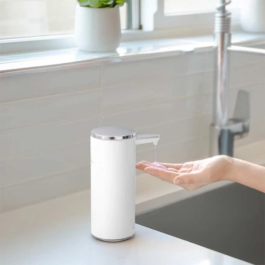 Simplehuman liquid soap sensor pump, stainless steel, white color, 260 ml - Simplehuman - Image 2