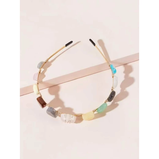 طوق شعر بالأحجار الملونة - Image 5