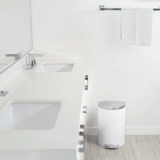 Simplehuman stainless steel trash bin, white color, 10 liter - Simplehuman - Image 2