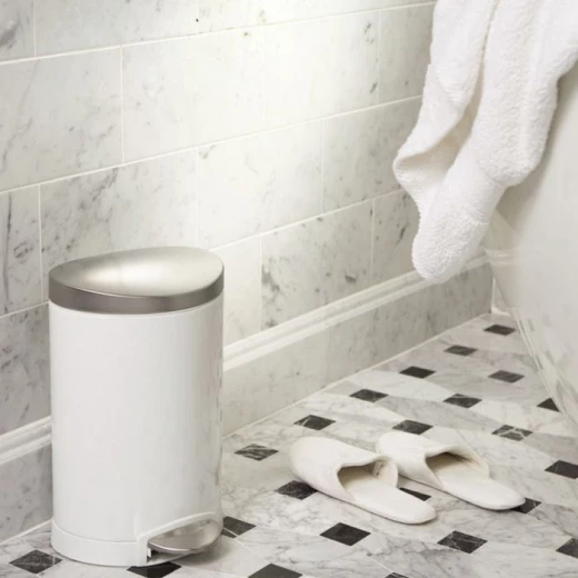 Simplehuman stainless steel trash bin, white color, 10 liter - Simplehuman - Image 5
