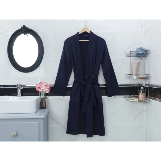 Madam Coco Nicola Kimono Bathrobe, Navy Color Madam Coco Nicola Kimono Bathrobe, Navy Color