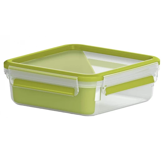Tefal Food Container, Square Shape, Green Color, 0.85 Liter Tefal Food Container, Square Shape, Green Color, 0.85 Liter
