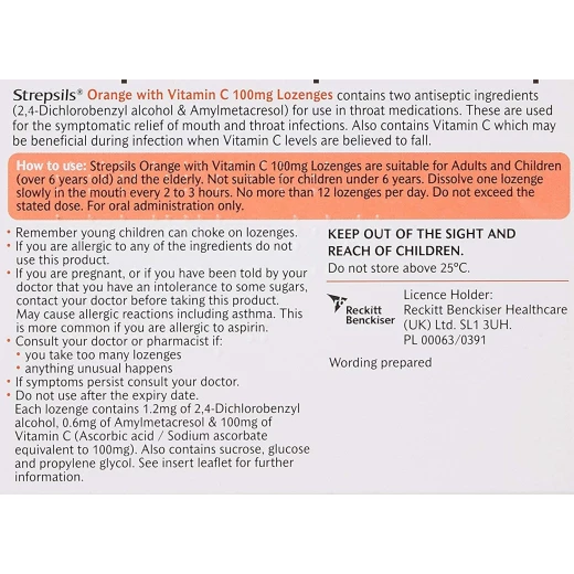 Strepsils Orange & Vitamin C Lozenges, 36 Pieces - Strepsils - Image 4