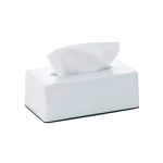 Kela Facial Tissue Box, White Color, Panno Rectangular Design - Kela