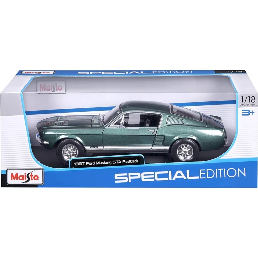 Maisto 1967 Ford Mustang GTA Fastback, Scale 1:18, Green Color - Maisto - Image 4