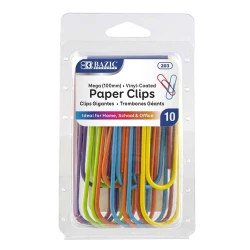 مشابك ورق ميجا بألوان متعددة, 10 قطع من بازيك