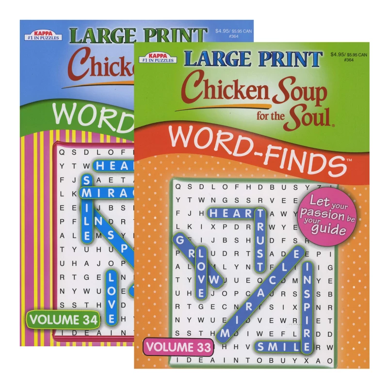 Bazic Kappa Print Chicken Soup For The Soul Word Finds Puzzle Book, Large - Bazic