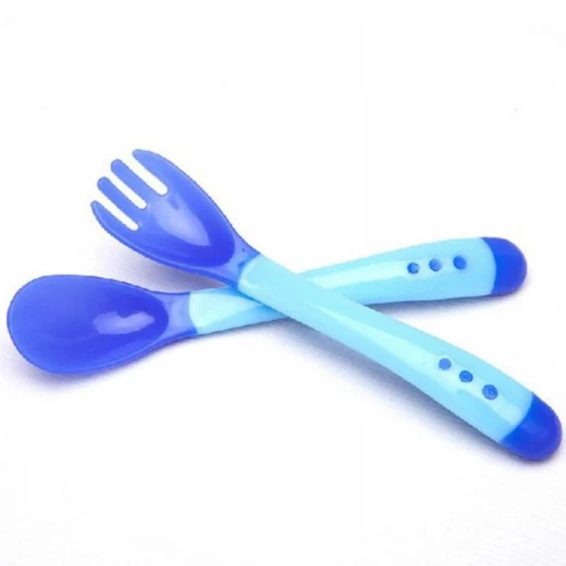 Smart Baby Spoons and Forks Feeding Set, Blue Color - Smart Baby - Image 2