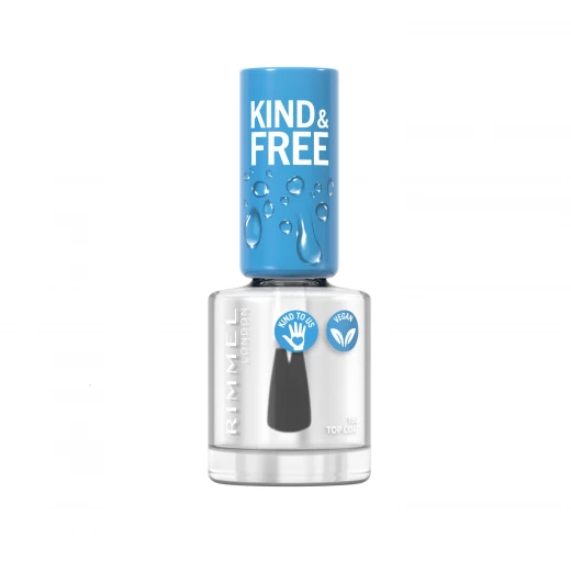 Rimmel London Kind and Free Clean Top Coat 8ml Long Lasting Shine Manicure Finish Nail Polish Rimmel London Kind and Free Clean Top Coat 8ml Long Lasting Shine Manicure Finish Nail Polish