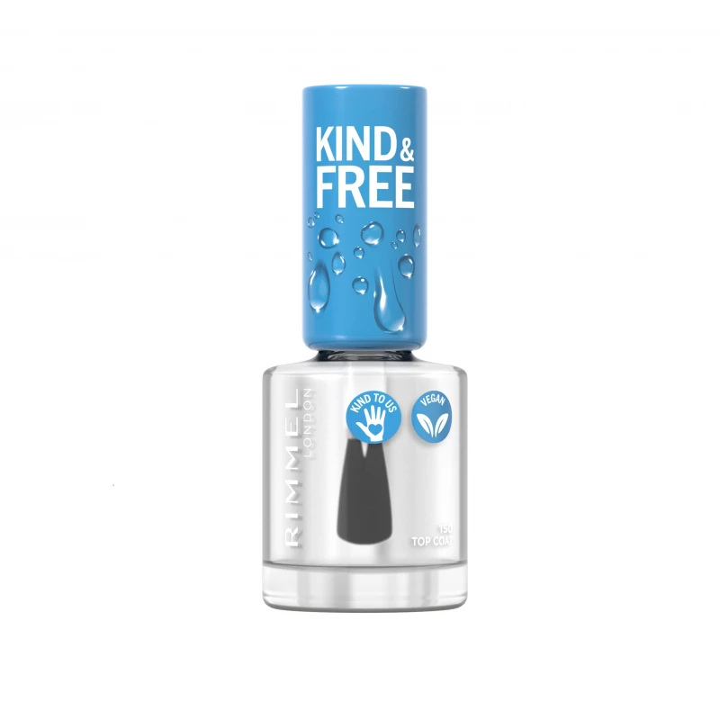 Rimmel London Kind and Free Clean Top Coat 8ml Long Lasting Shine Manicure Finish Nail Polish - Rimmel London