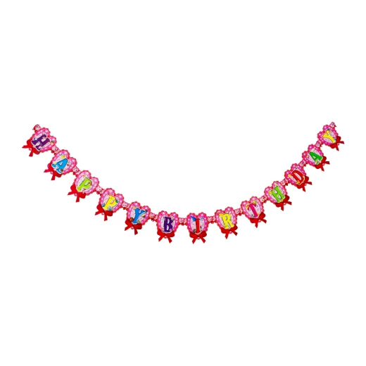 Happy Birthday Letter Cardboard Hanging Banner, Hearts Designs Happy Birthday Letter Cardboard Hanging Banner, Hearts Designs