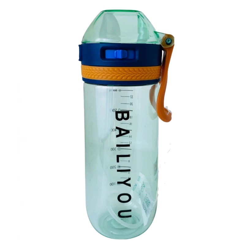 Amigo Plastic Water Bottle With Straw, Green Color, 650 Ml - Amigo
