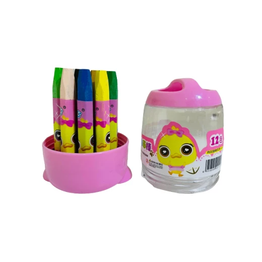 Wax Colors Pocket, Pink Color, 12 Colors - Amigo - Image 2
