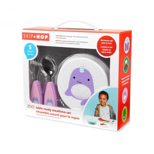 طقم طاولة جاهزة للوجبات, بتصميم الحوت الأزرق من سكيب هوب طقم طاولة جاهزة للوجبات, بتصميم الحوت الأزرق من سكيب هوب