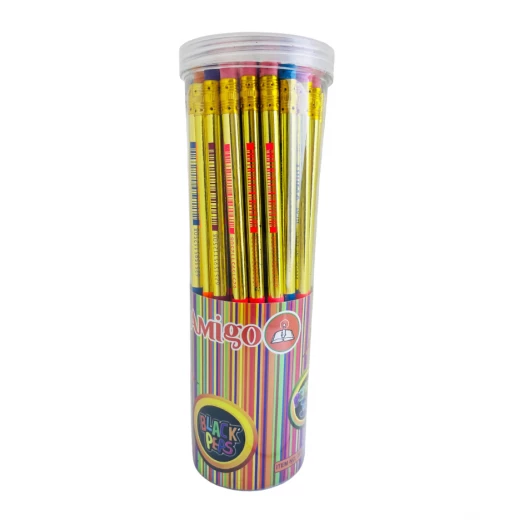 Amigo Black Peps Golden Pencils, 48 Pieces - Amigo - Image 2