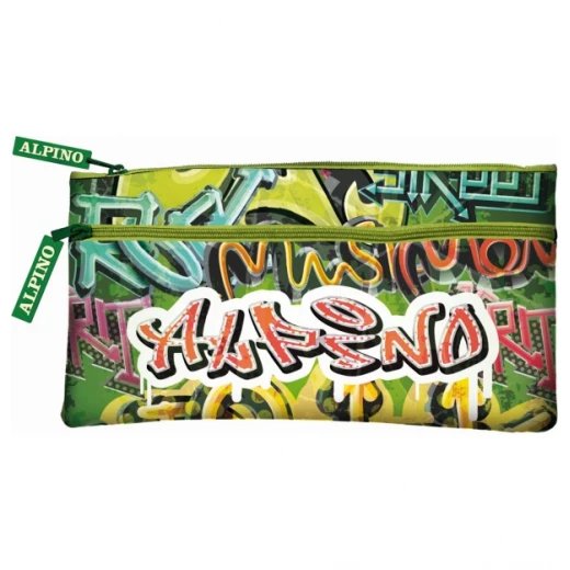 Alpino Graffiti Pencil Case With 2 Zippers Alpino Graffiti Pencil Case With 2 Zippers