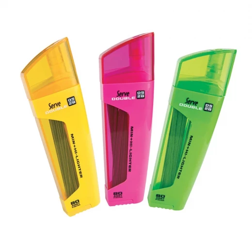 Serve Highlighter With Leads, 0.5 Mm, Assorted Color, 1 Piece Serve Highlighter With Leads, 0.5 Mm, Assorted Color, 1 Piece