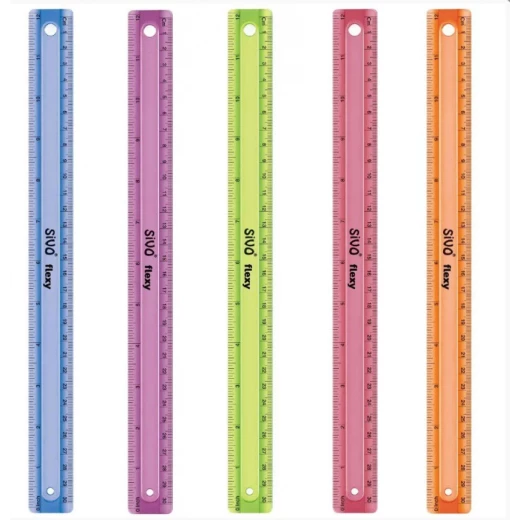 Sivo Flexy Shatter Proof Scales, Assorted Colors, 30 Cm, 1 Piece Sivo Flexy Shatter Proof Scales, Assorted Colors, 30 Cm, 1 Piece