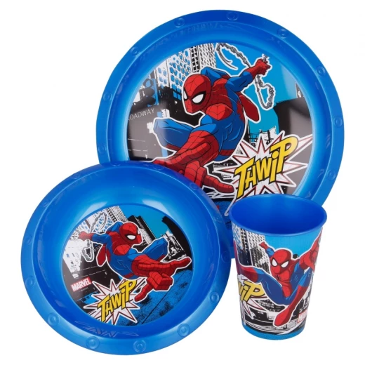 مجموعة أدوات الغداء سهلة الاستخدام, بتصميم الرجل العنكبوت, 3 قطع من مارفيل مجموعة أدوات الغداء سهلة الاستخدام, بتصميم الرجل العنكبوت, 3 قطع من مارفيل