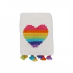Nova Home Heart Design Kid's Embroidered Towel, Bath Towel, Cotton Jacquard, Multicolor - Nova Home