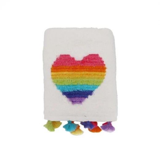 Nova Home Heart Design Kid's Embroidered Towel, Bath Towel, Cotton Jacquard, Multicolor Nova Home Heart Design Kid's Embroidered Towel, Bath Towel, Cotton Jacquard, Multicolor
