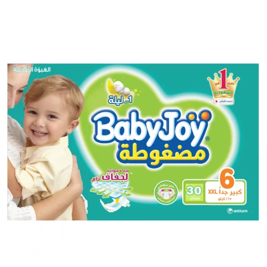 حفاضات الأطفال جونيور من بيبي جوي حجم كبير جدا 6 , 16+ كجم , عدد 30 حفاضات الأطفال جونيور من بيبي جوي حجم كبير جدا 6 , 16+ كجم , عدد 30