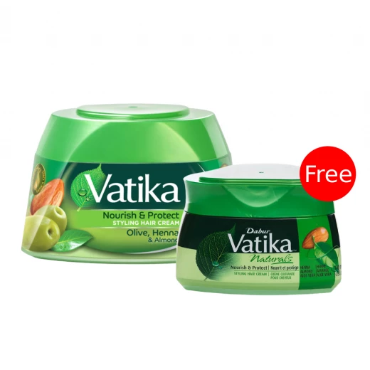 Vatika Nourish And Protect Hair Cream, Olive, Henna & Almond, 140 Ml + 70 Ml Free Vatika Nourish And Protect Hair Cream, Olive, Henna & Almond, 140 Ml + 70 Ml Free