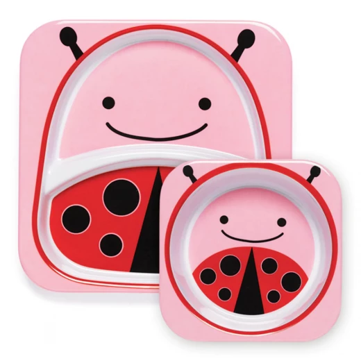 طقم أطباق ميلامين وسلطانية من سكيب هوب زو ، خنفساء طقم أطباق ميلامين وسلطانية من سكيب هوب زو ، خنفساء