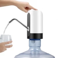 Electric Drinking Water Bottle Pump, Portable LED Light Bottled, USB Rechargeable Dispenser, for Home Office(White)