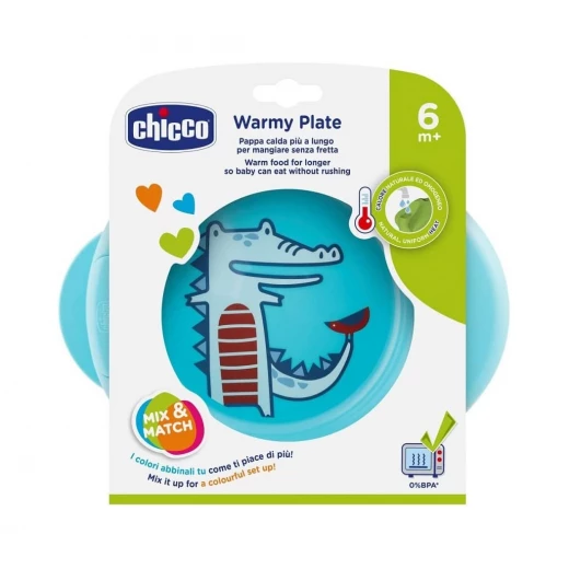 Chicco Warmy Plate For Boys, Blue Color, +6 Months Chicco Warmy Plate For Boys, Blue Color, +6 Months