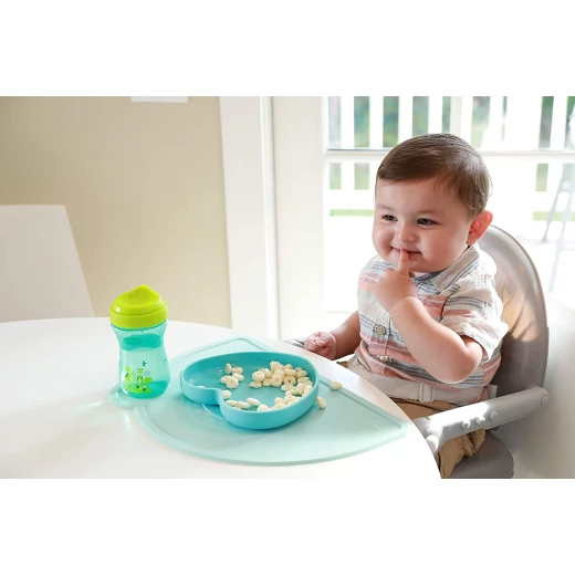Chicco Easy Plate Silicone Heart Shaped Dish, Blue Color, +9 Months - Chicco - Image 2