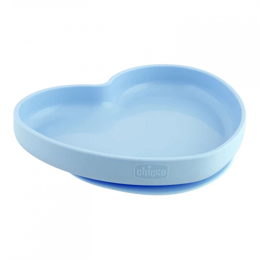 Chicco Easy Plate Silicone Heart Shaped Dish, Blue Color, +9 Months - Chicco - Image 4