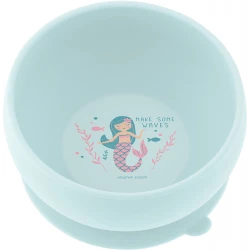 Stephen Joseph Silicone Bowl, Mermaid Design, Blue Color