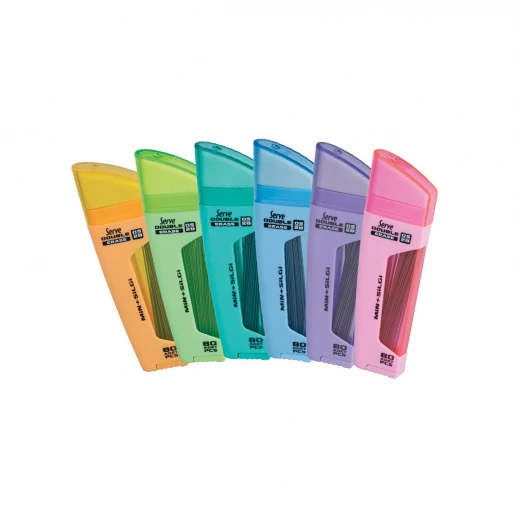 Serve Double Eraser With Leads, 0.5 Mm, Assorted Color, 1 Piece Serve Double Eraser With Leads, 0.5 Mm, Assorted Color, 1 Piece