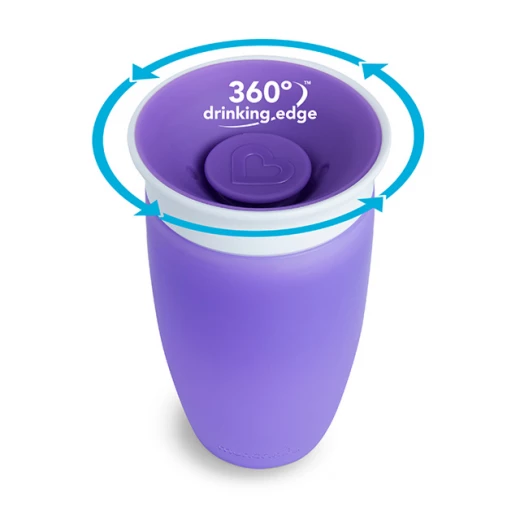 كوب ميراكل للشرب 360 درجة من مانشكين - 10 أونصة (بنفسجي) - منشكن - Image 3