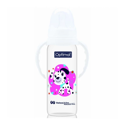 Optimal Feeding Bottle With Handle, White Color, 240 Ml Optimal Feeding Bottle With Handle, White Color, 240 Ml